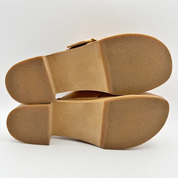 Swedish Hasbeens Womens Slejf Clog EU 37 US 7 Brown Leather Wood Sole NWOB - Picture 10 of 11